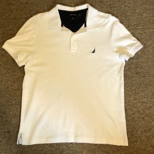 Nautical men’s white polo
